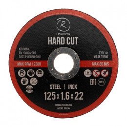 RoxelPro Отрезной круг ROXTOP HARD CUT 125 x 1.6 x 22мм, Т41, нерж.сталь, металл
