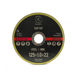 RoxelPro Отрезной круг ROXTOP FAST CUT 125 x 1.0 x 22мм, Т41, нерж.сталь, металл