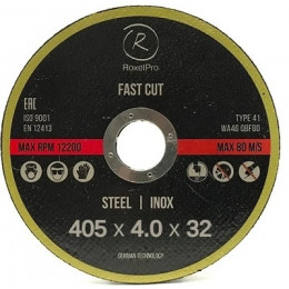 RoxelPro Отрезной круг ROXTOP FAST CUT 405 x 4.0 x 32мм, Т41, металл