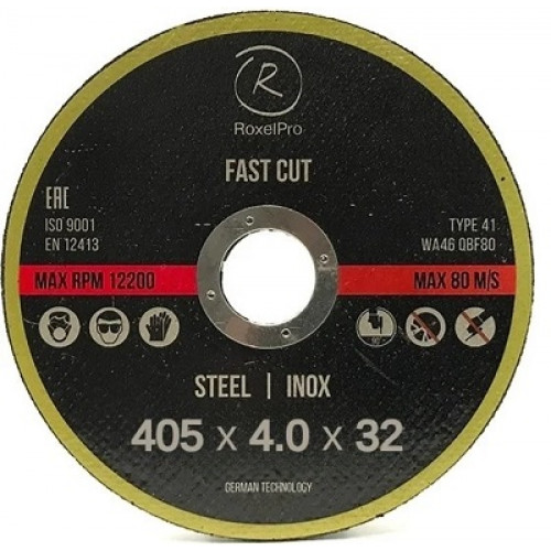 RoxelPro Отрезной круг ROXTOP FAST CUT 405 x 4.0 x 32мм, Т41, металл
