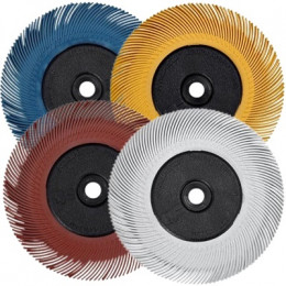 Круг Scotch-Brite Bristle BB-ZB тип С с фланцами P80/120/220/400 желтый/белый/красный/синий 150мм
